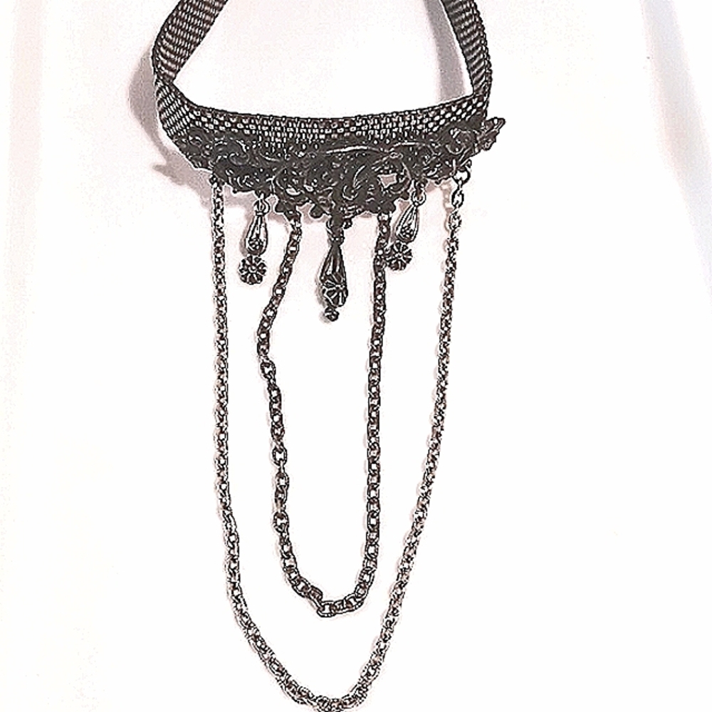 Gorgeous Vintage Mesh Ornate 💜 Choker Necklace ⚜️ - Picture 10 of 10